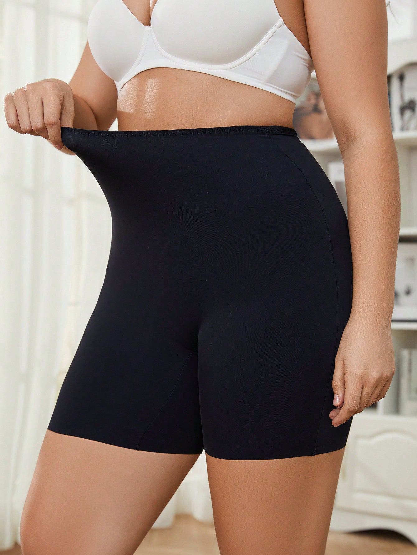 Plus Size Women's Long Four-Cornered Underwear Mid Waist Shorts Shapewear