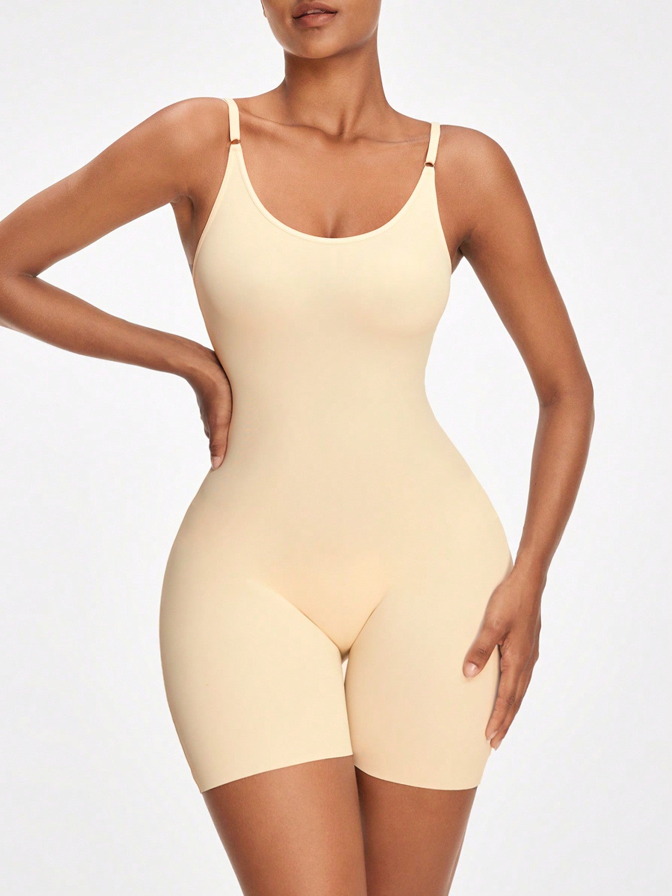 Women's Adjustable Strap Shapewear Romper With Camisole Style