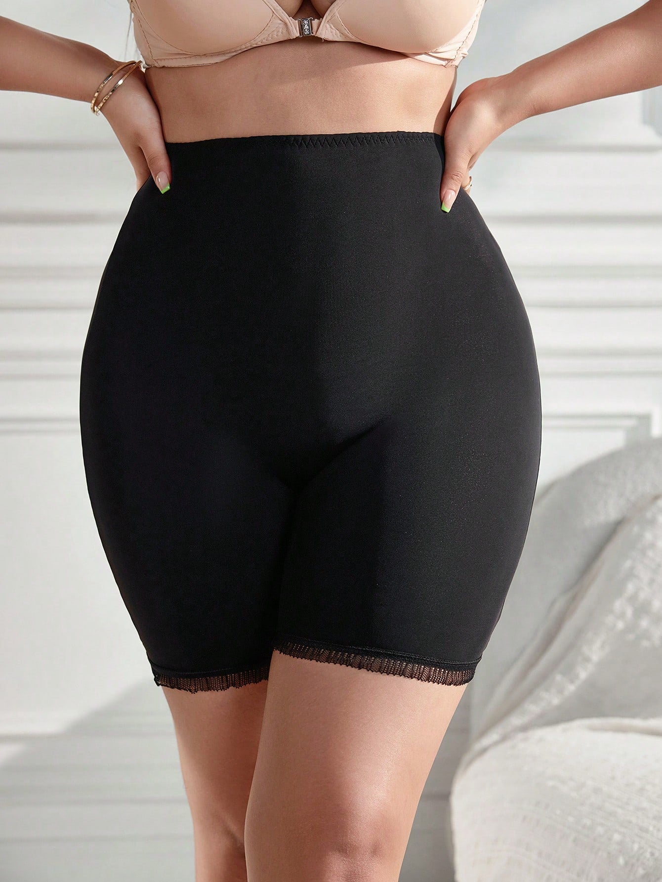 Plus Size Slip Shorts for Under Dresses Women Anti Chafing Panties Underwear Boyshorts Panties Lace Undershort