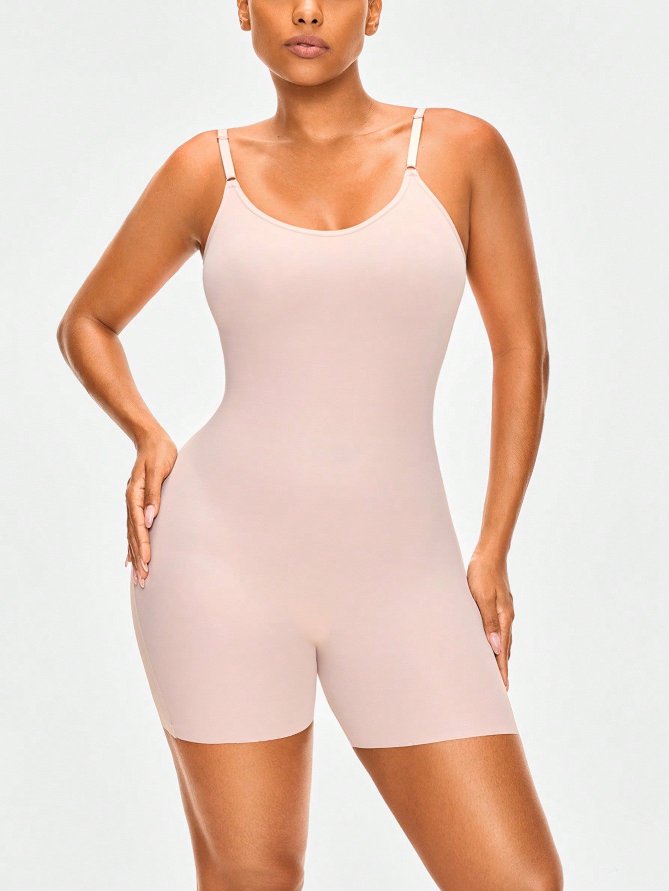 Women's Adjustable Strap Shapewear Romper With Camisole Style