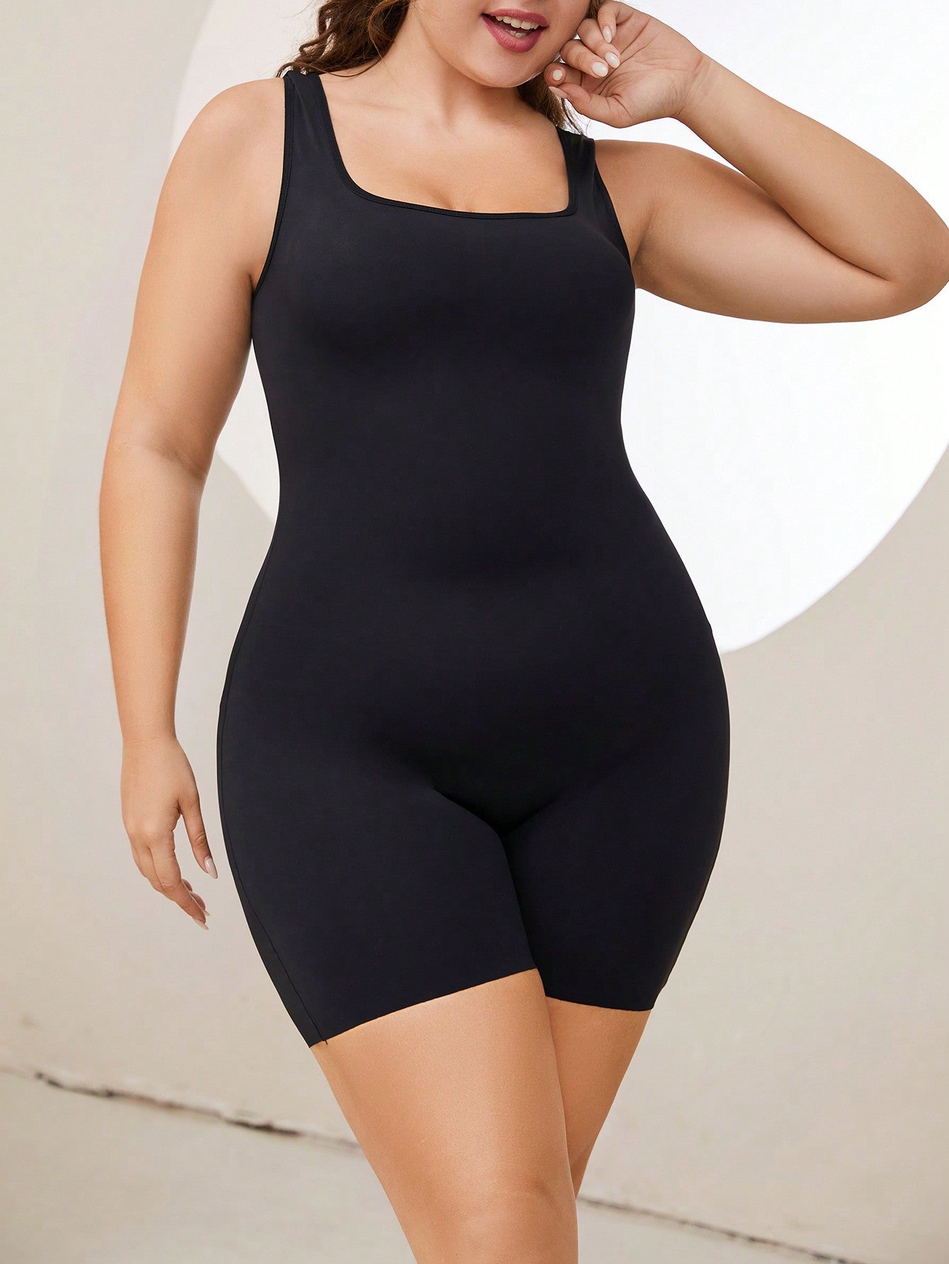 Women's Plus Size Stretchy Corset Unitard Romper With Tummy Control And Butt Lifter