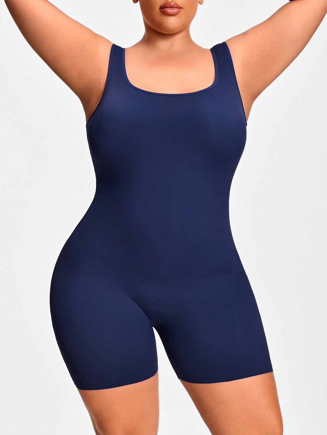 Women's Plus Size Stretchy Corset Unitard Romper With Tummy Control And Butt Lifter