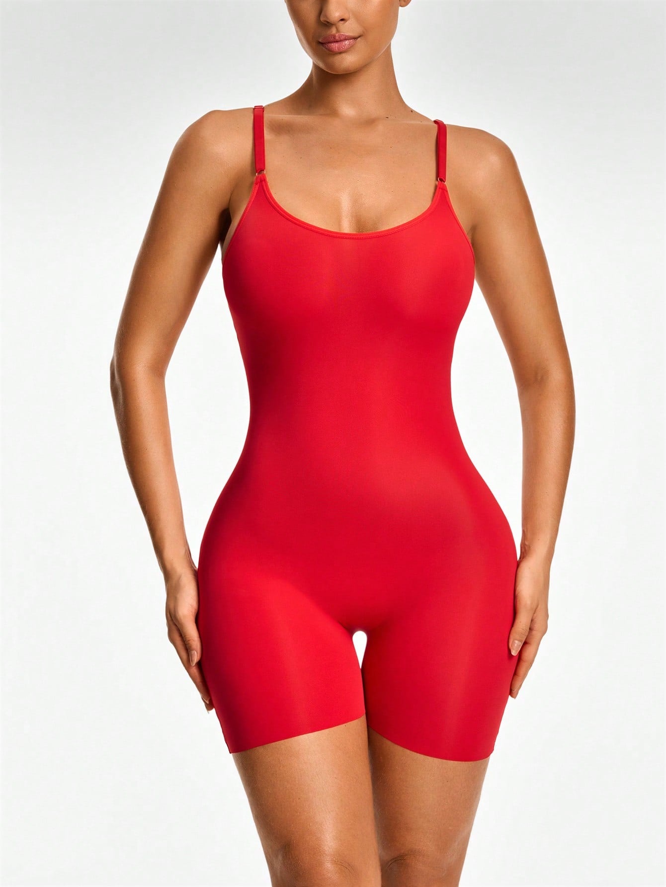 Women's Adjustable Strap Shapewear Romper With Camisole Style