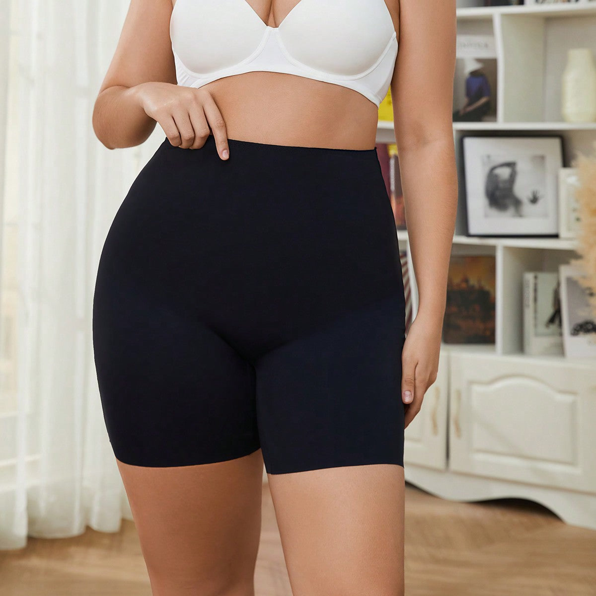 Plus Size Women's Long Four-Cornered Underwear Mid Waist Shorts Shapewear