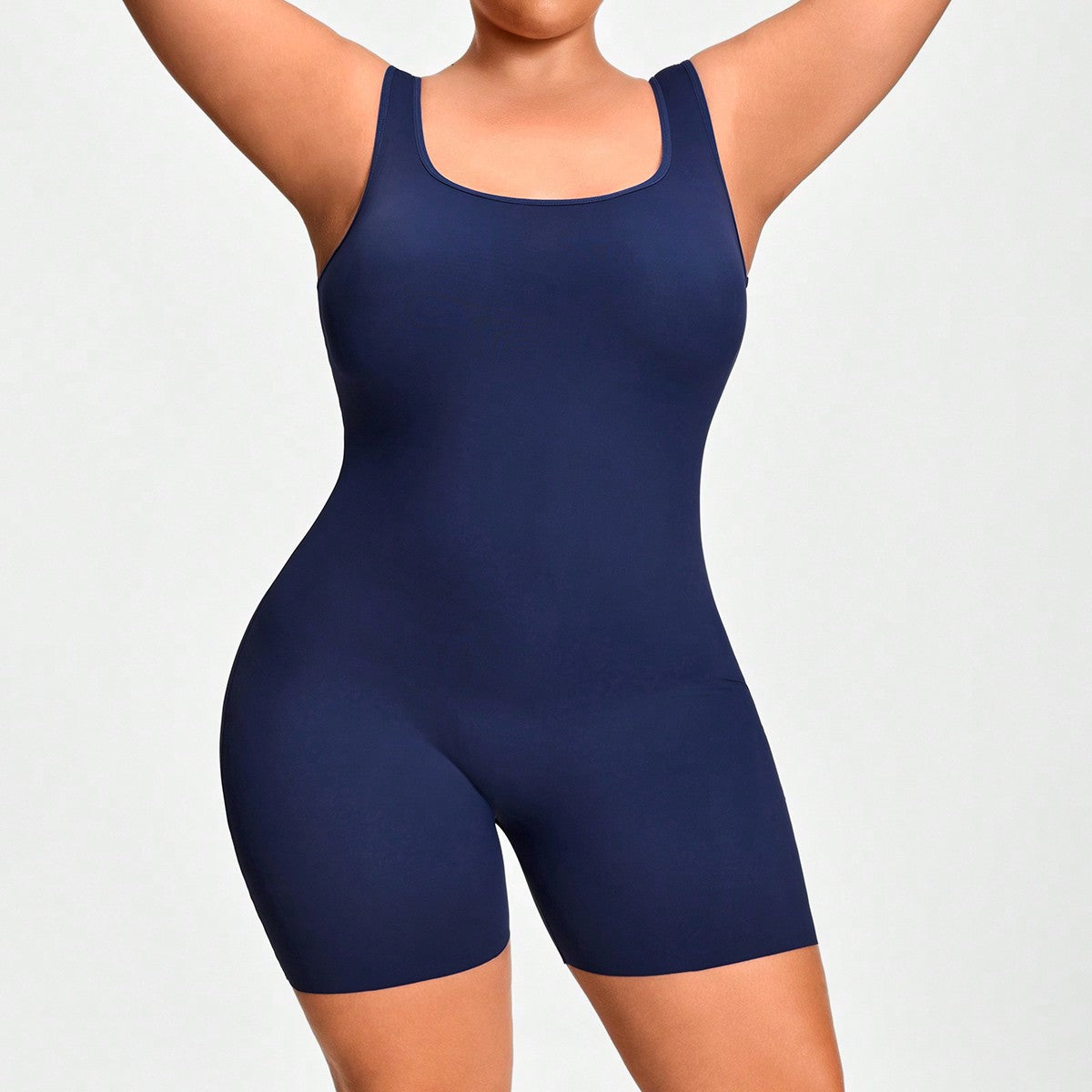 Women's Plus Size Stretchy Corset Unitard Romper With Tummy Control And Butt Lifter