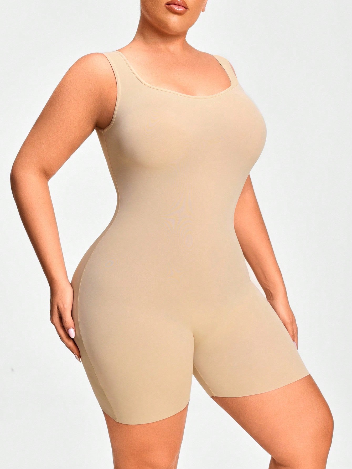 Women's Plus Size Stretchy Corset Unitard Romper With Tummy Control And Butt Lifter