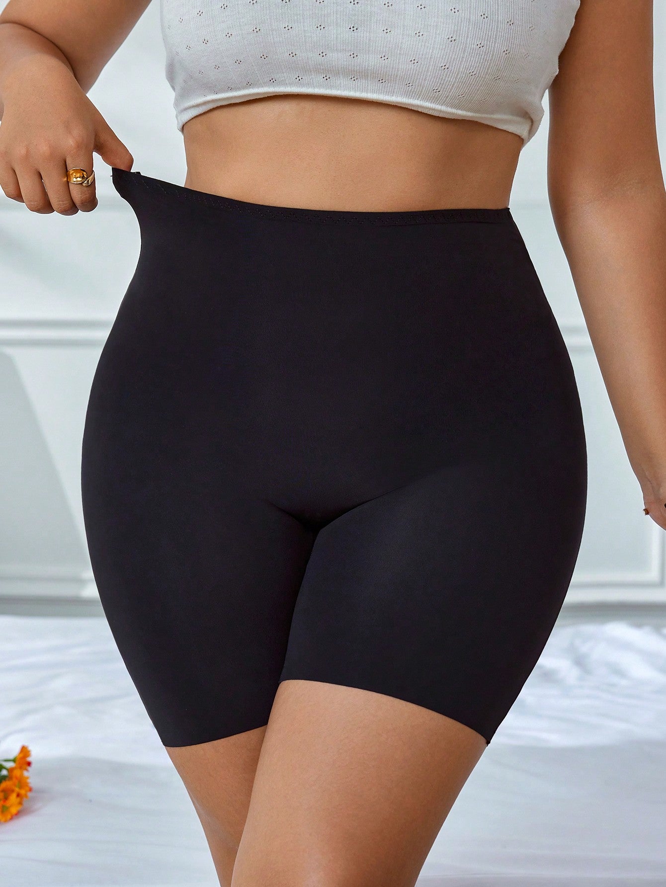 Plus Size Women's Long Four-Cornered Underwear Mid Waist Shorts Shapewear