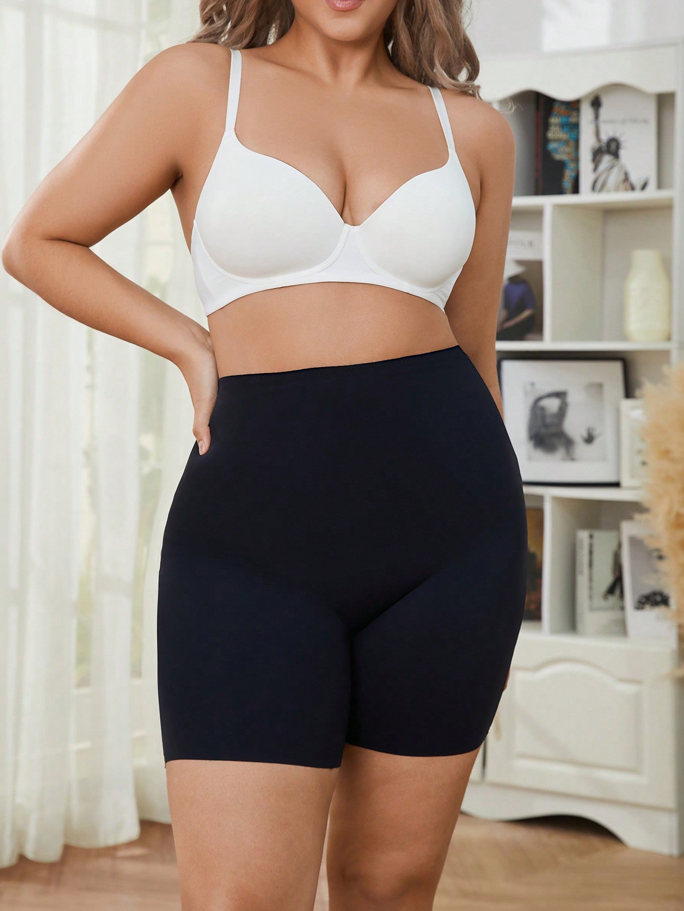 Plus Size Women's Long Four-Cornered Underwear Mid Waist Shorts Shapewear