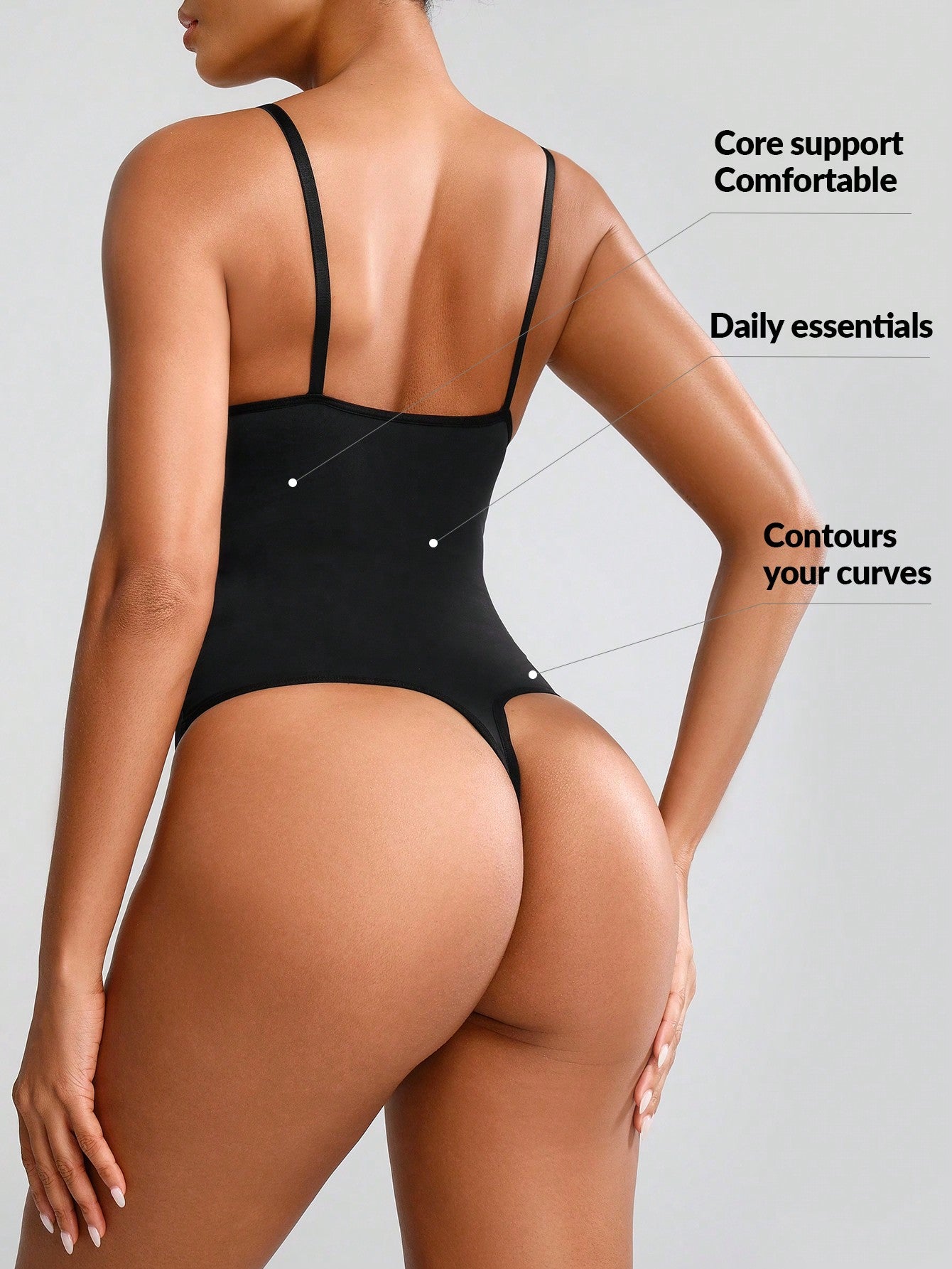 One-piece thong body shaper .waist and hip lifting body shaper