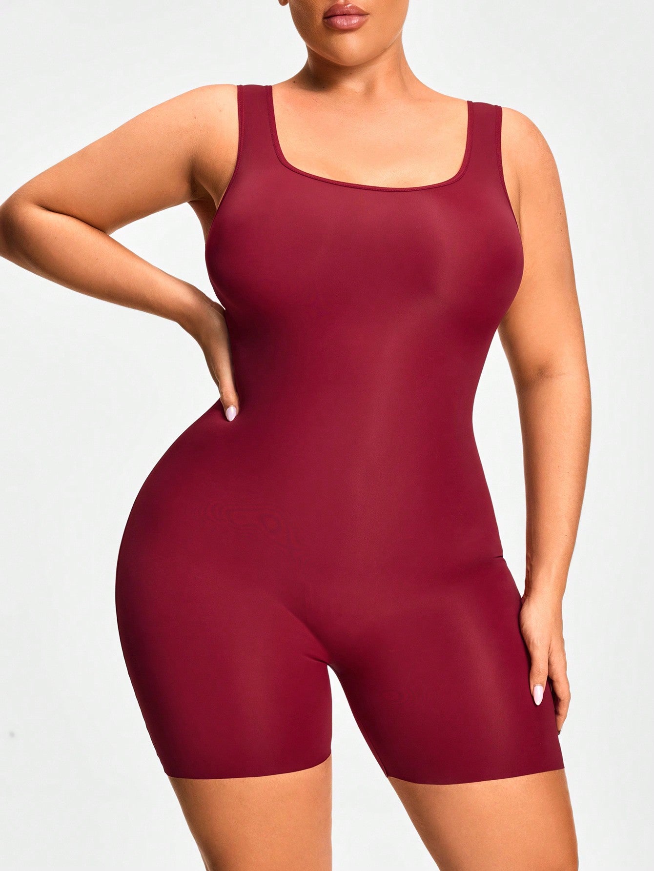 Women's Plus Size Stretchy Corset Unitard Romper With Tummy Control And Butt Lifter