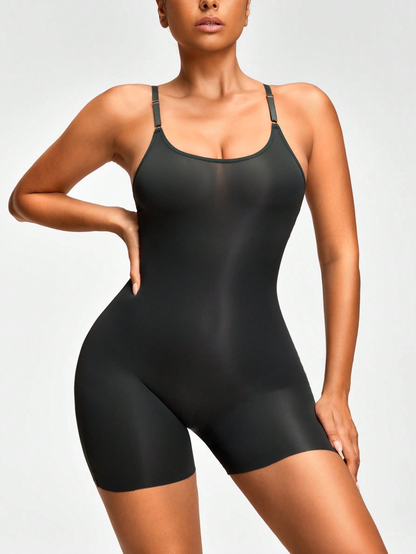 Women's Adjustable Strap Shapewear Romper With Camisole Style