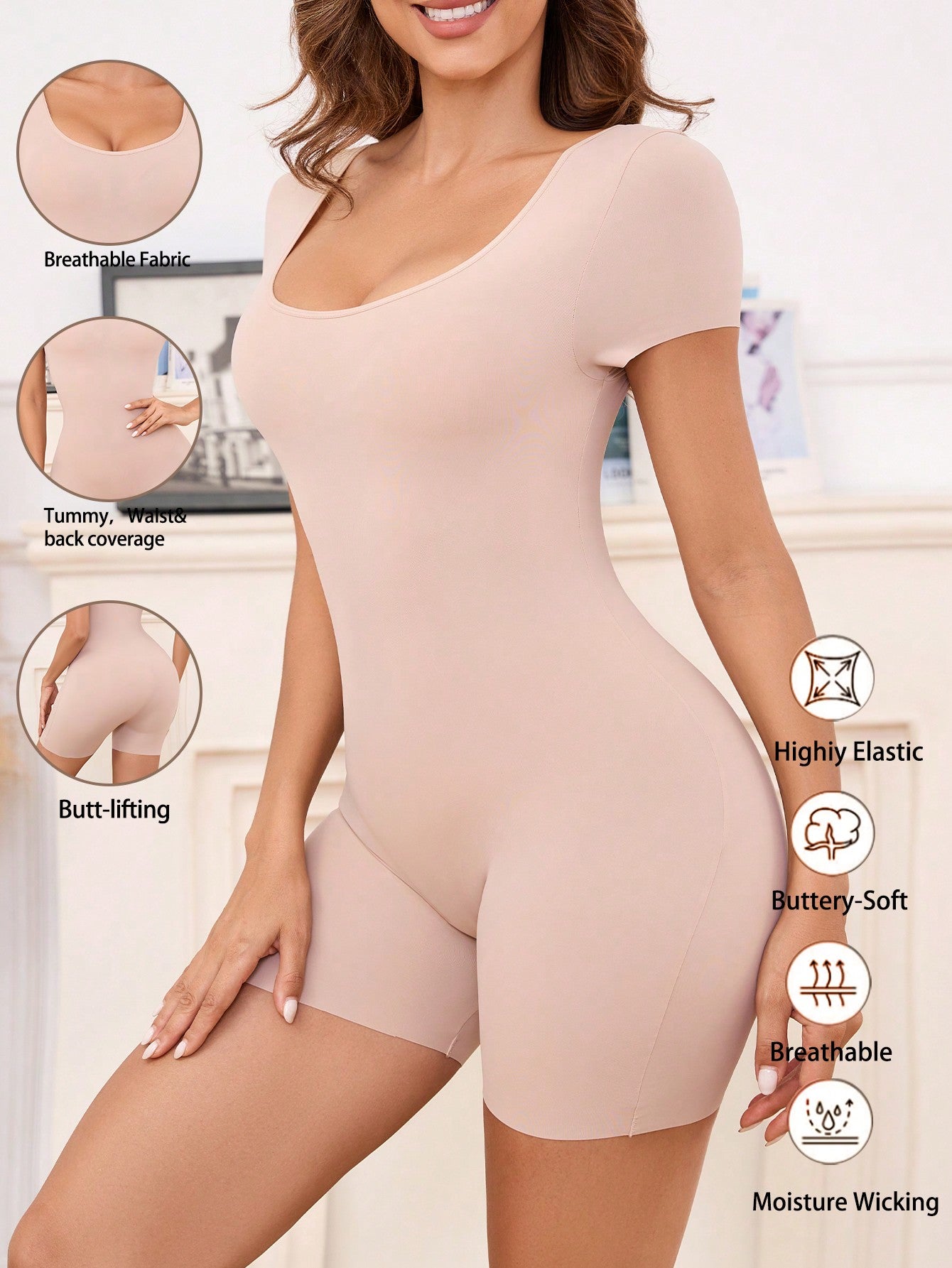 One-piece body shaper, waist and hip lifting body shaper, postpartum waist shaping body shaper, tight body shaper for women