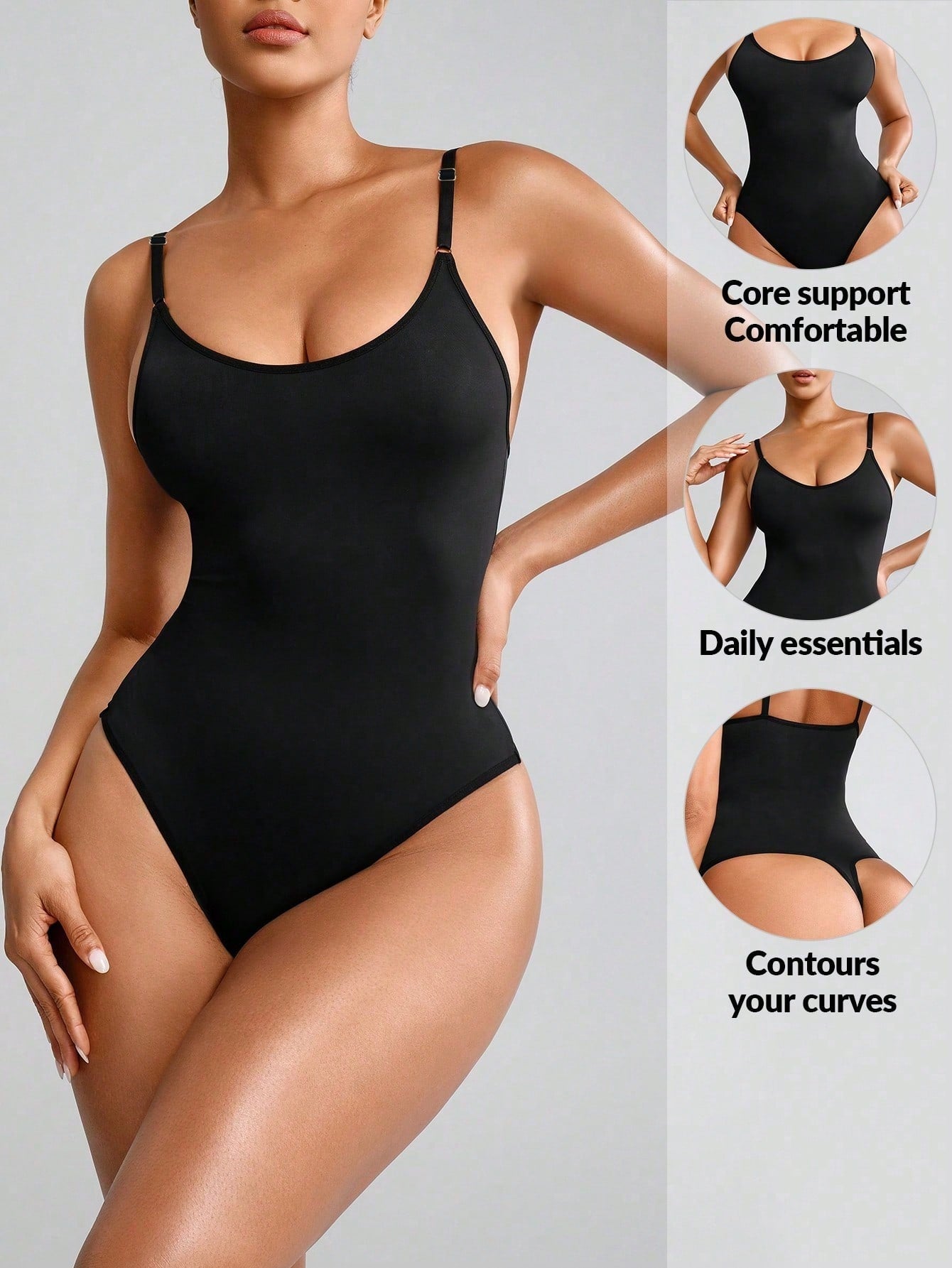 One-piece thong body shaper .waist and hip lifting body shaper