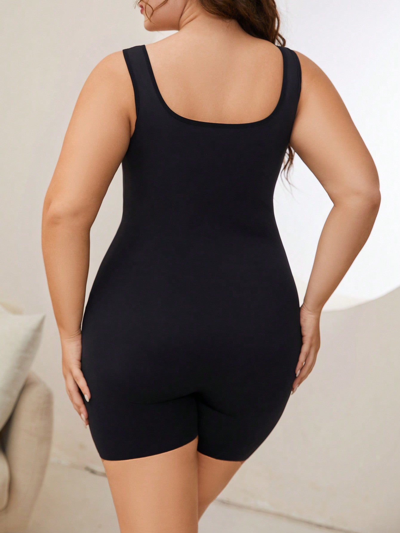 Women's Plus Size Stretchy Corset Unitard Romper With Tummy Control And Butt Lifter