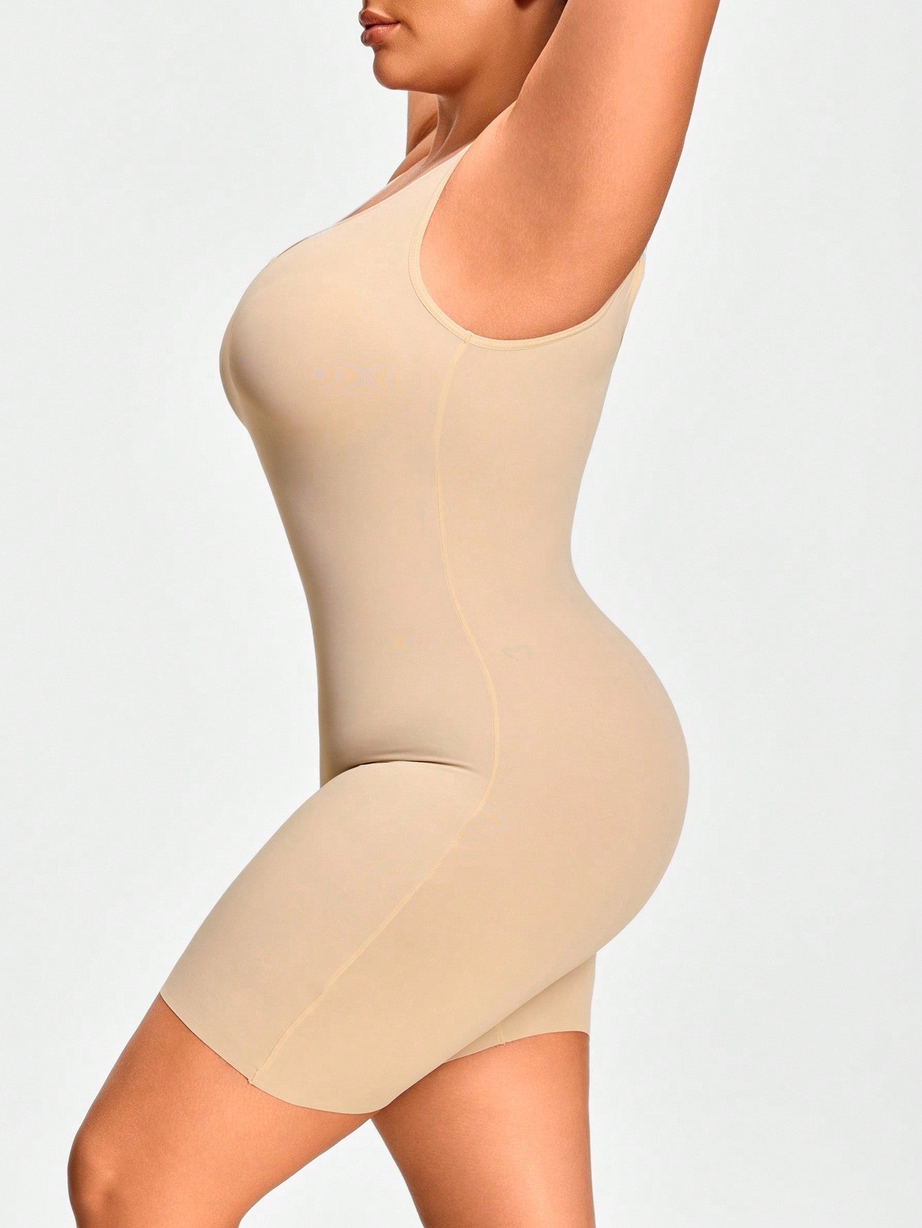 Women's Plus Size Stretchy Corset Unitard Romper With Tummy Control And Butt Lifter